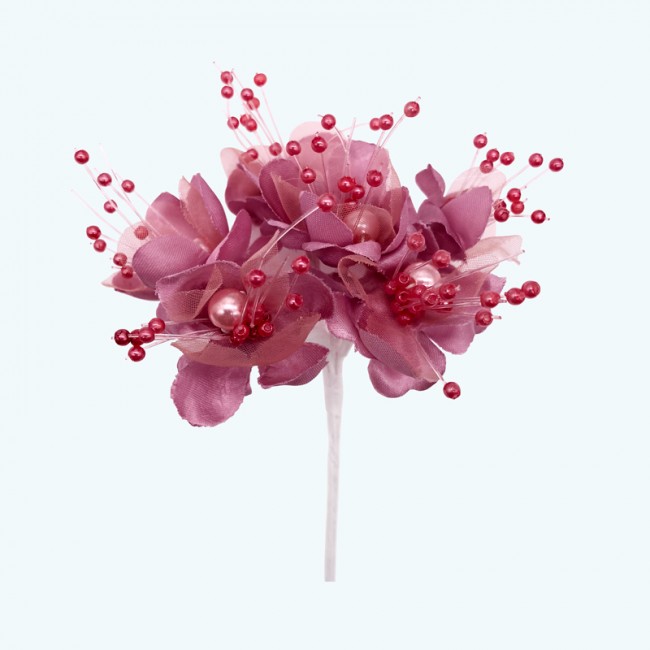 3"  Silk Flower with Pearl 6X12 | Lavender